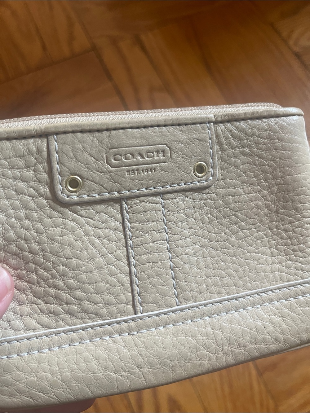 Coach Leather Wristlet in Light Tan - Picture 4 of 8